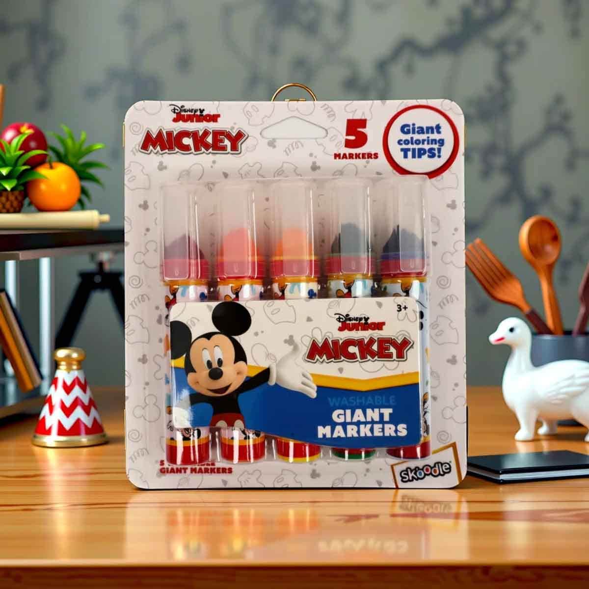 Disney Junior 10007 5-Washable Giant Markers Unisex, 3-4 Years