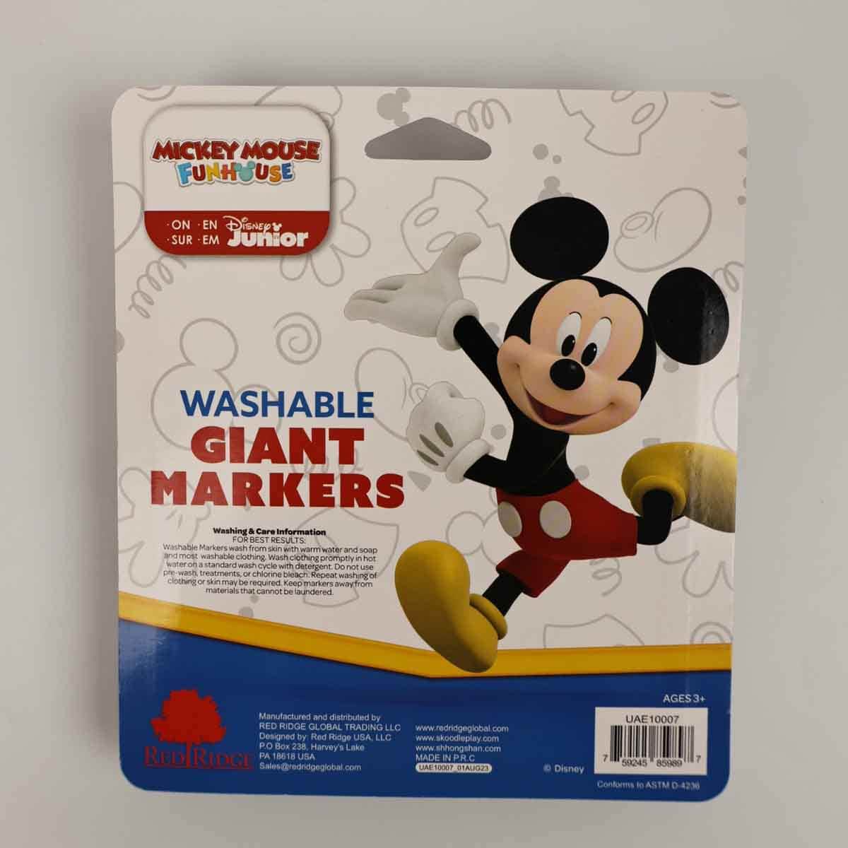 Disney Junior 10007 5-Washable Giant Markers Unisex, 3-4 Years