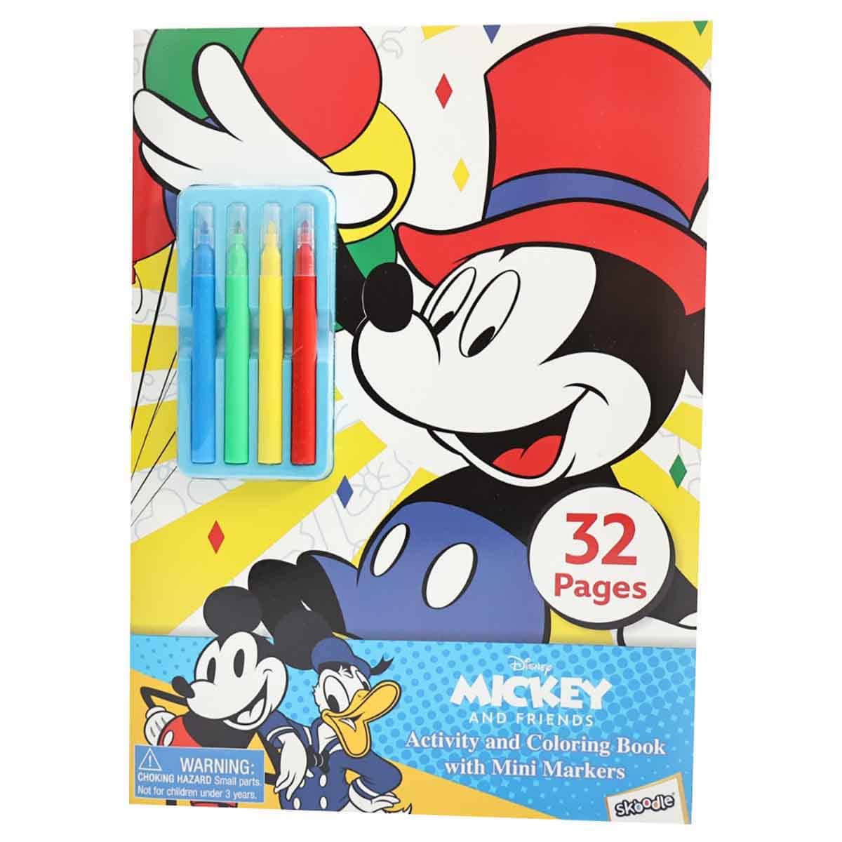 Mickey & Friends 32-Pages Activity Book with Mini Markers Unisex, 3-4 Years