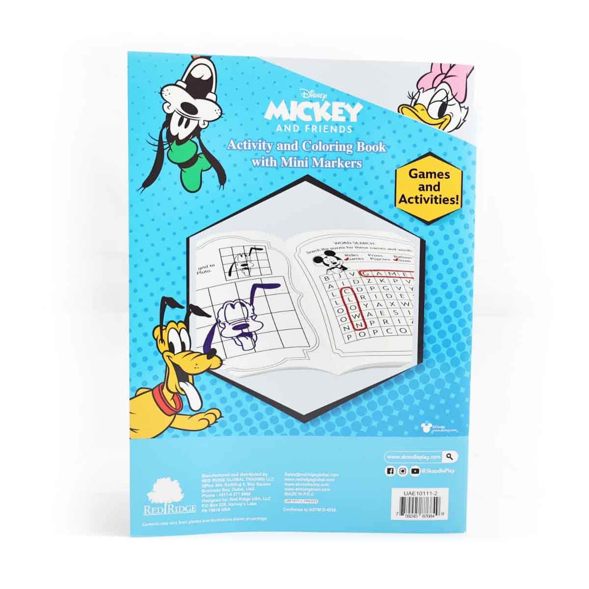 Mickey & Friends 32-Pages Activity Book with Mini Markers Unisex, 3-4 Years