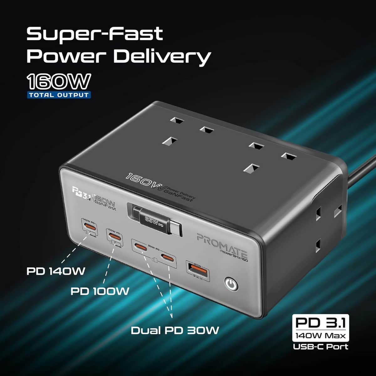 Promate 60W GaN Charging Station