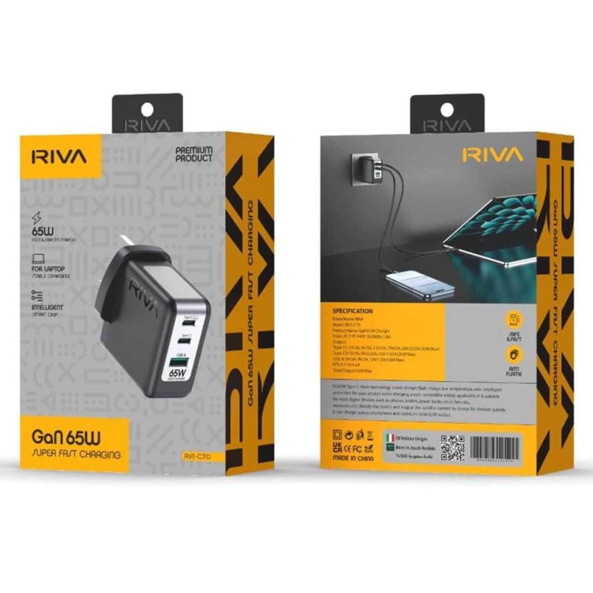 Riva RV1-C70 65W Wall Charger