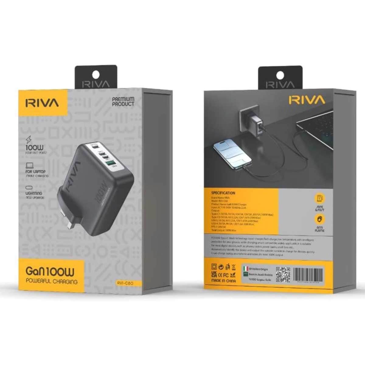 Riva RV1-C80 100W Wall Charger