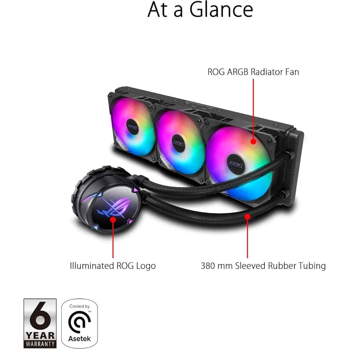 ASUS ROG Black Strix LC II 360 ARGB Liquid CPU Cooler