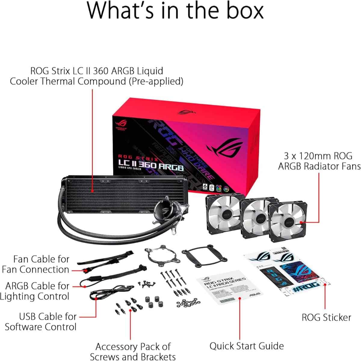 ASUS ROG Black Strix LC II 360 ARGB Liquid CPU Cooler