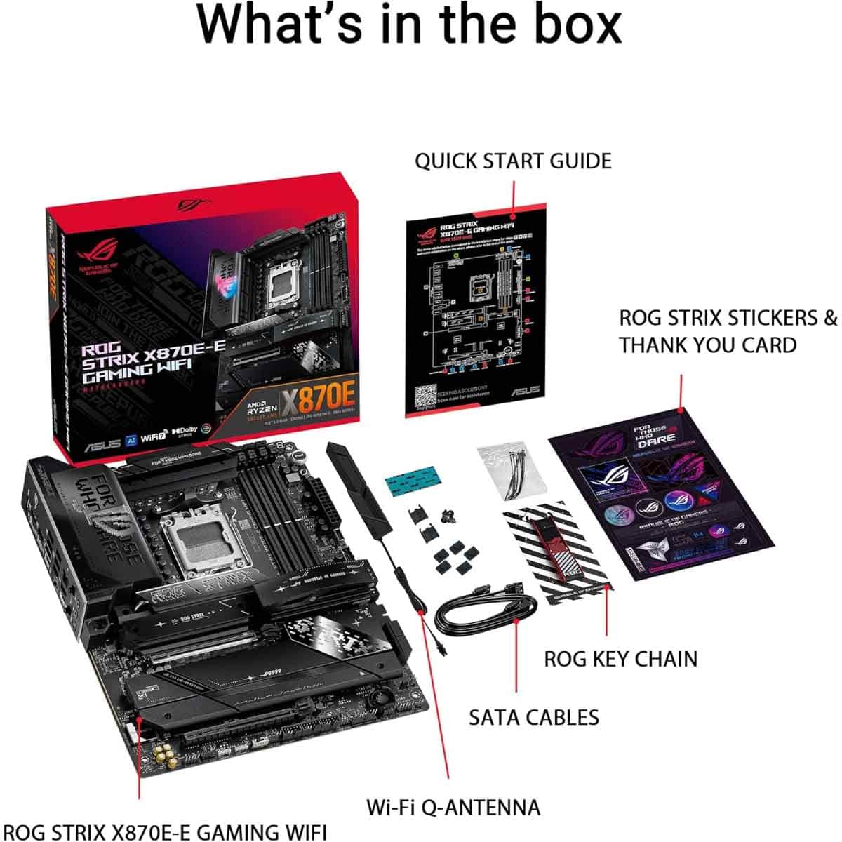 أسوس روج ستريكس X870E-E واي فاي لوحة أم للألعاب