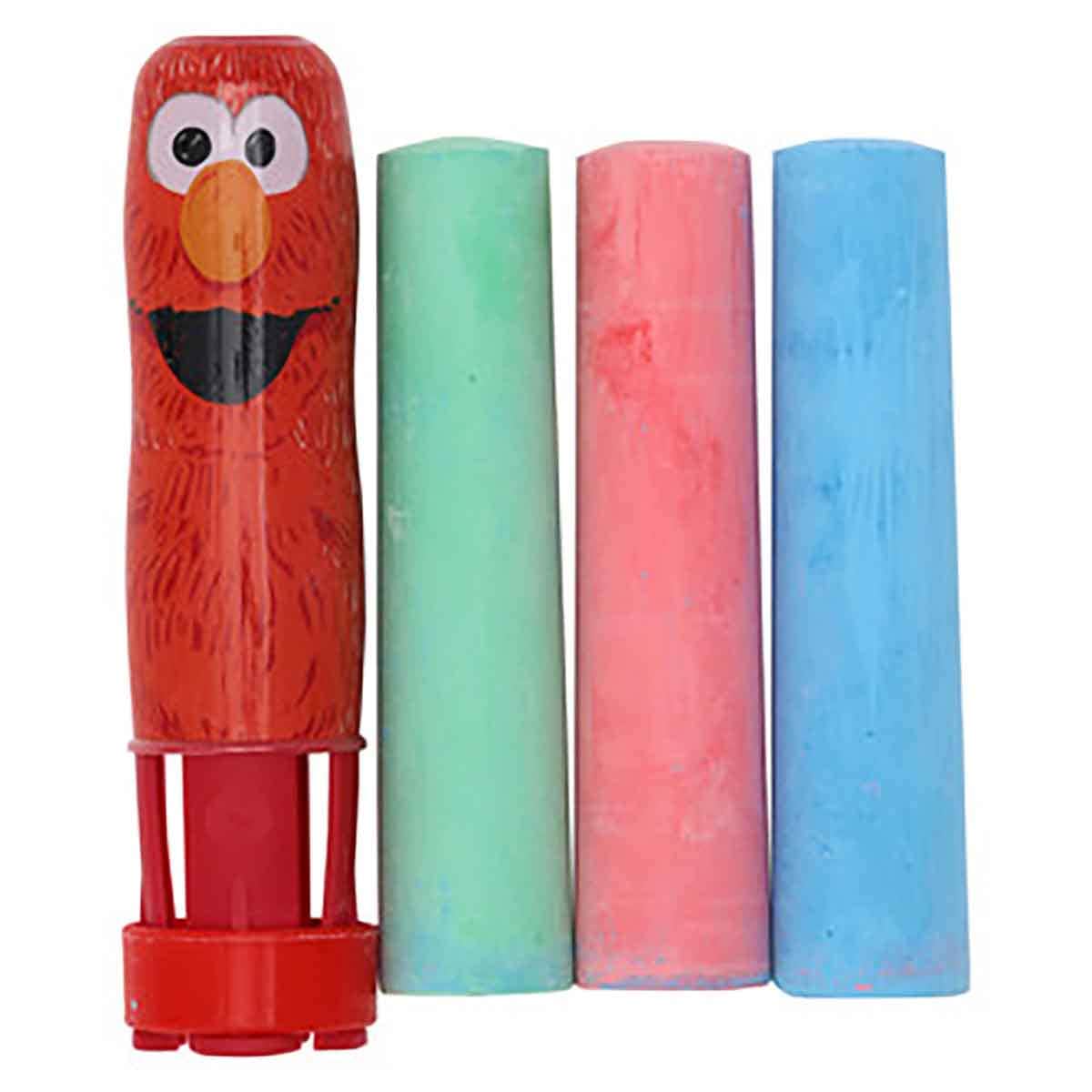Sesame Street 3-Sidewalk Chalk Set with Holder Unisex, 3-4 Years