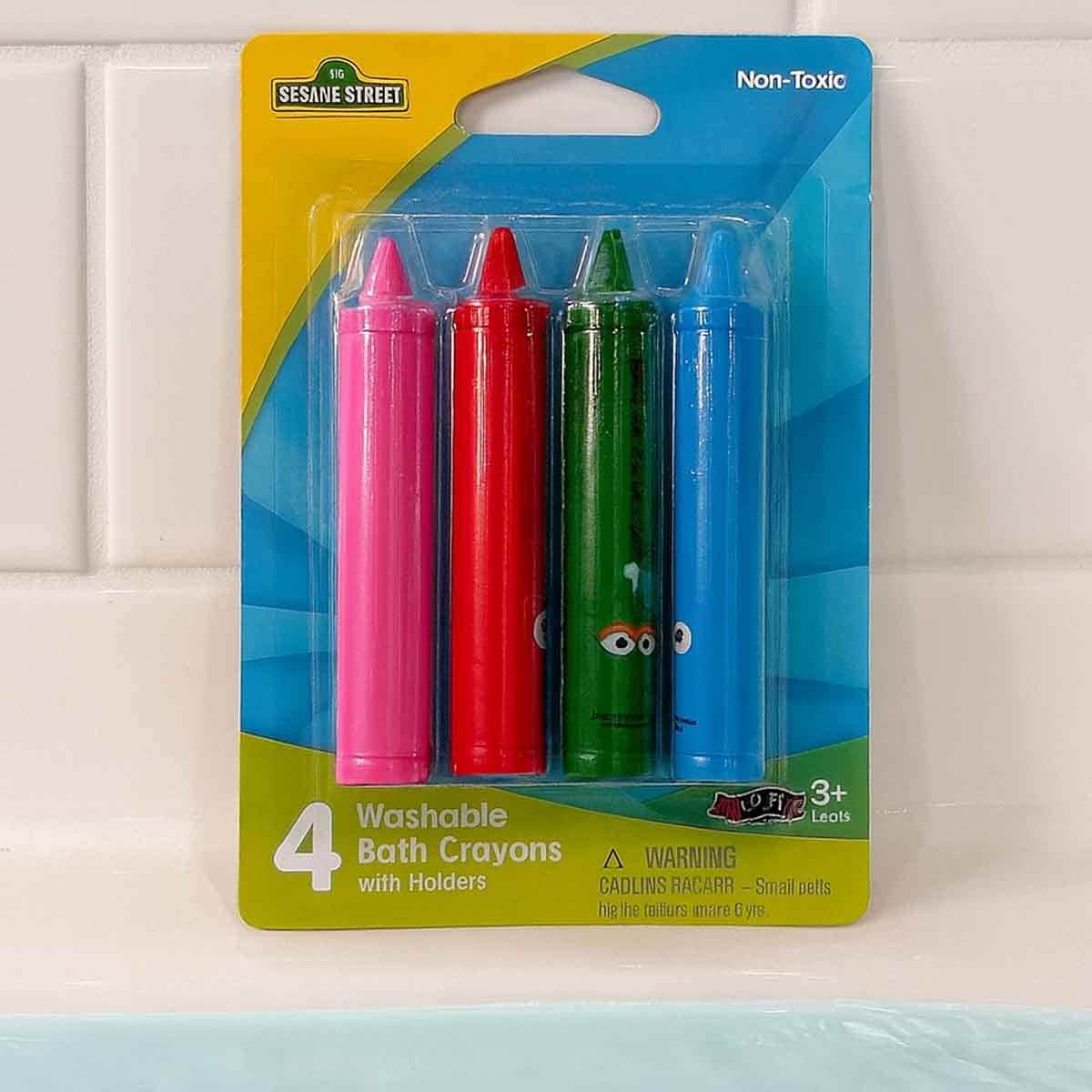 Sesame Street 10-Colours Washable Bath Crayons Unisex, 3-4 Years