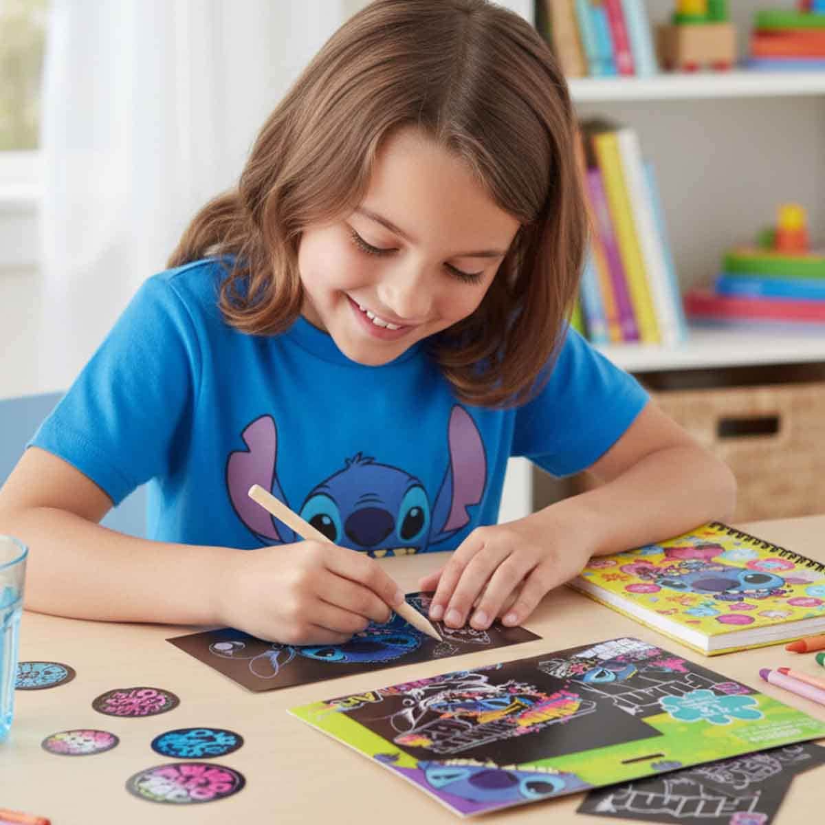 Disney Stitch Scratch Scribble Sticker Set Unisex, 3-4 Years