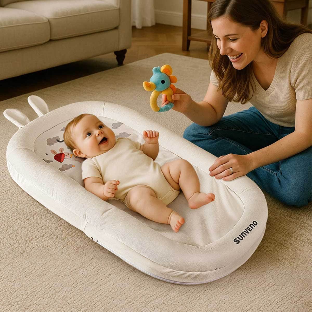 Sunveno White Newborn Baby Nest