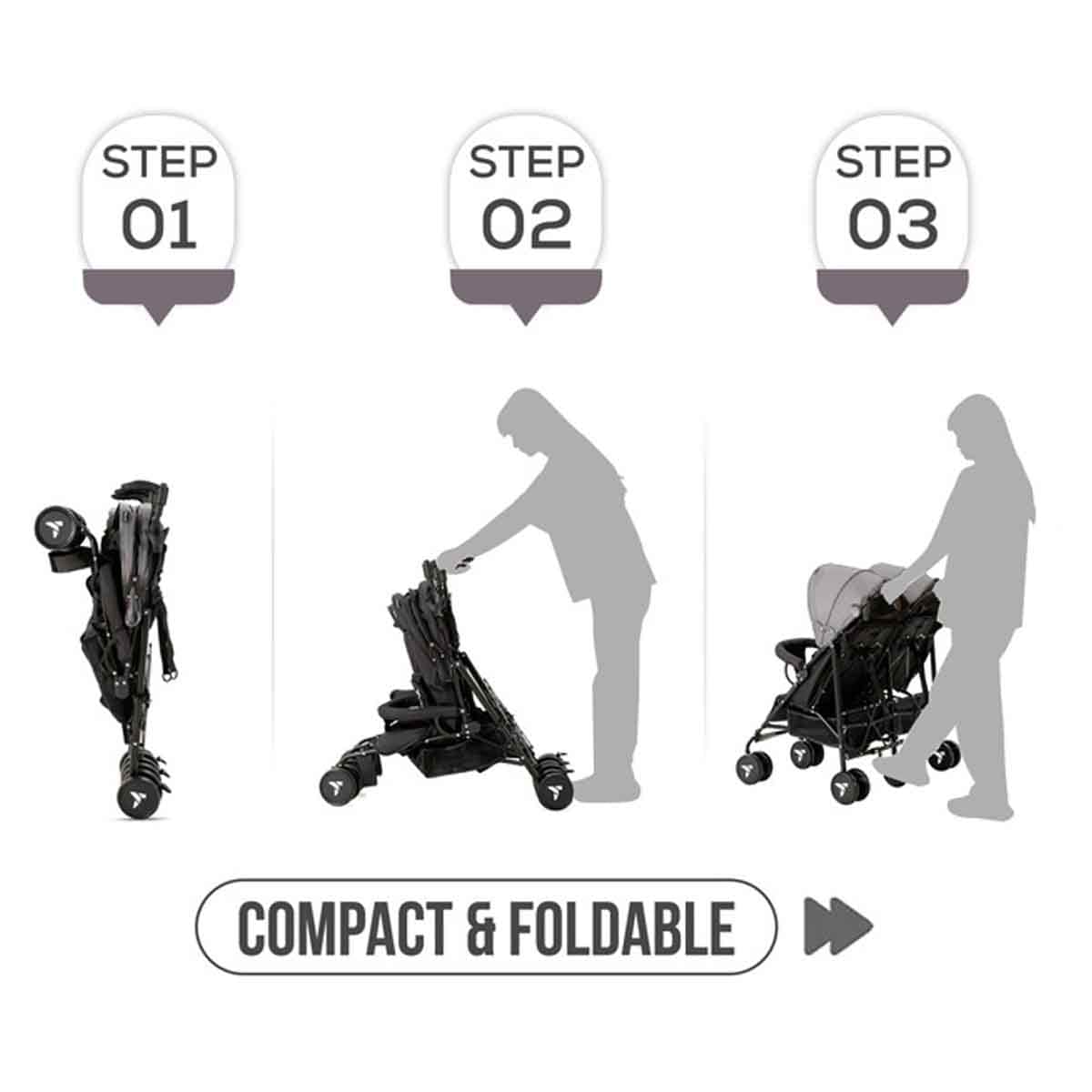 Teknum Black Twin Fellow Stroller