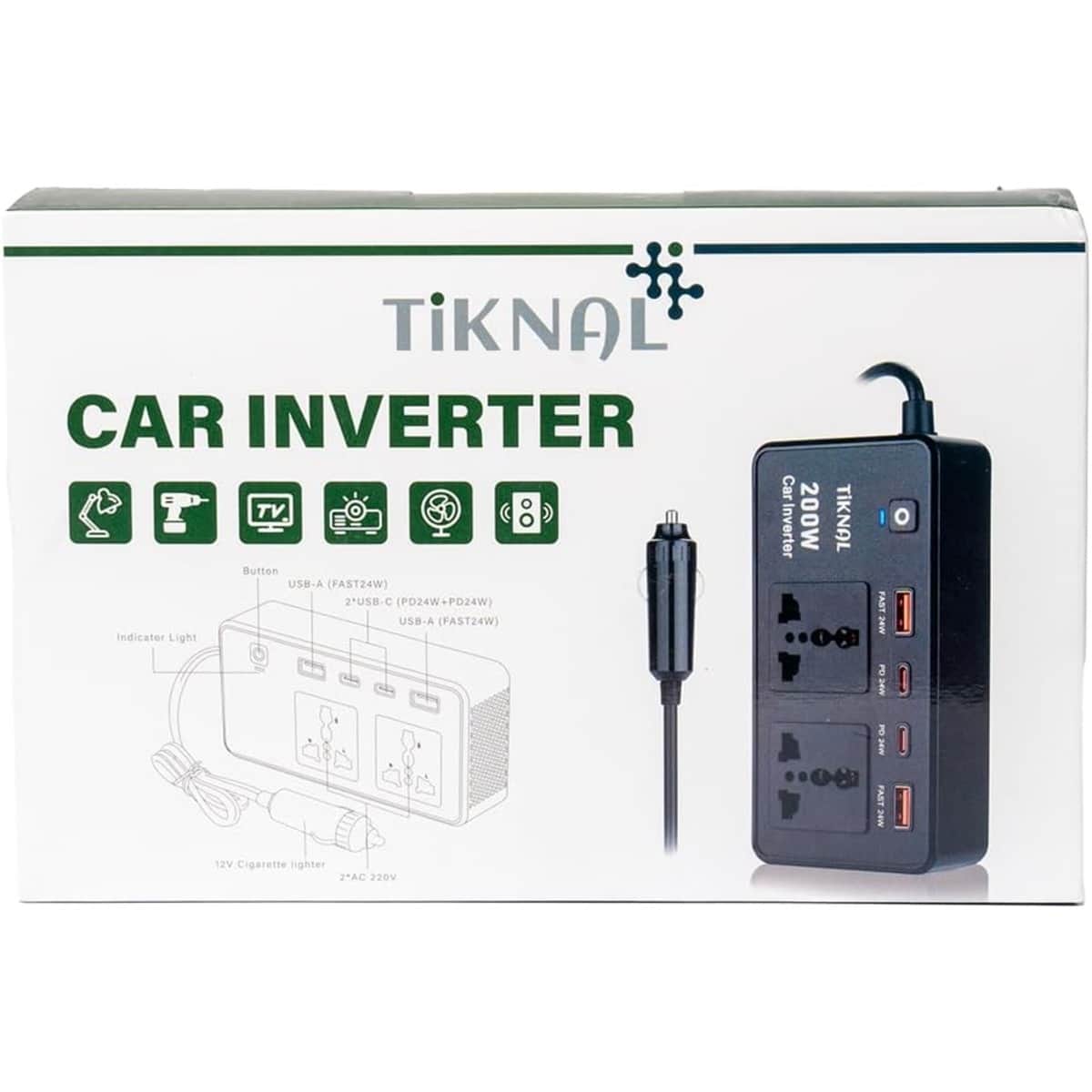 Tiknal 200W Car Power Inverter