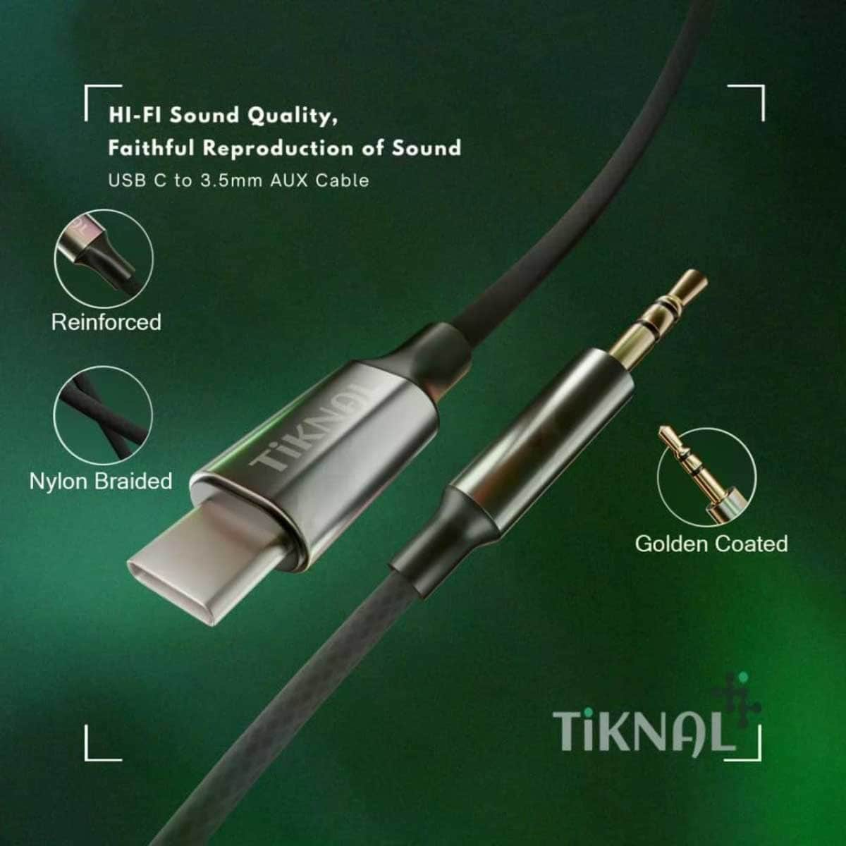 تيكنال كابل USB-C إلى AUX مقاس 3.5 مم