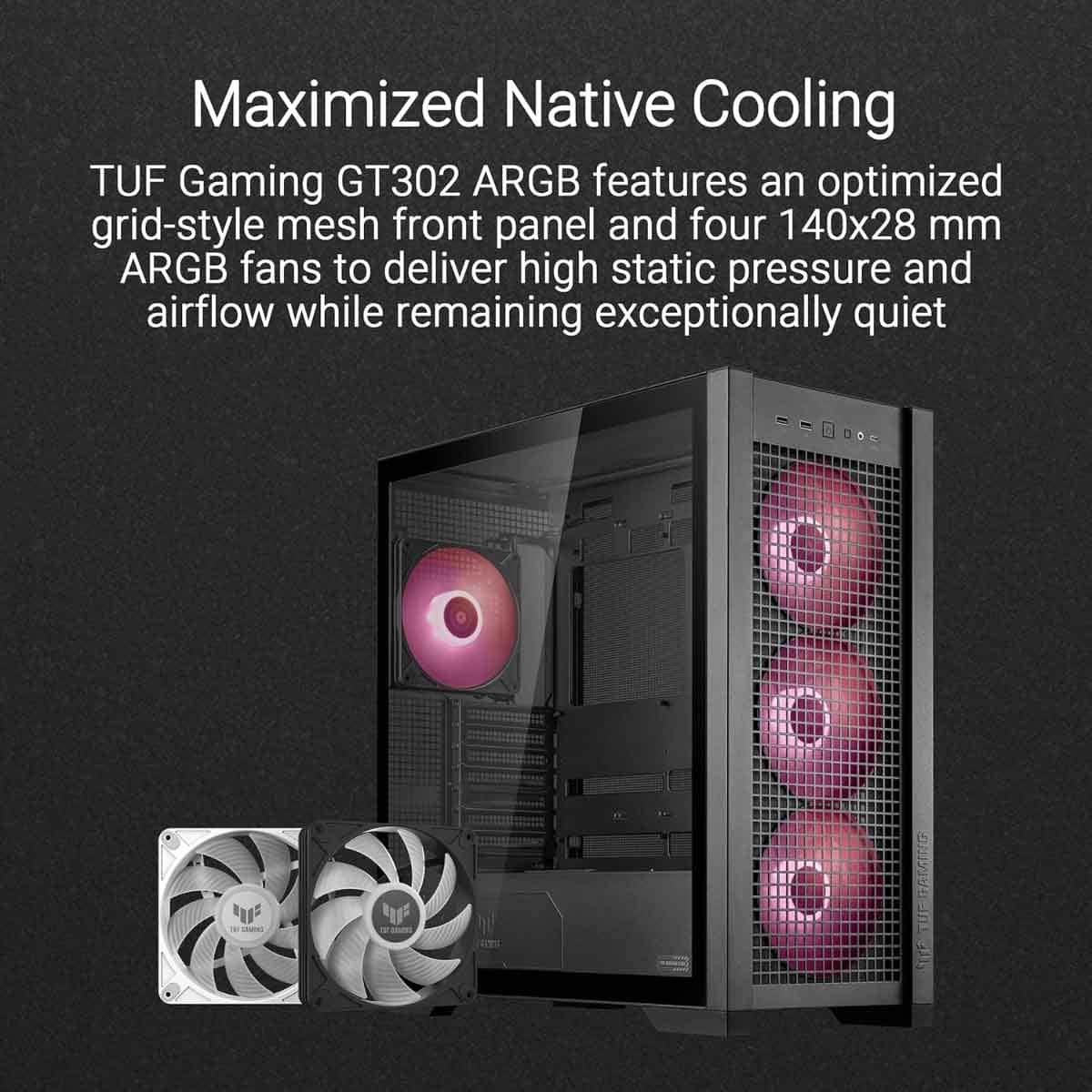 ASUS TUF GT302 ARGB ATX Mid-Tower Gaming PC Case