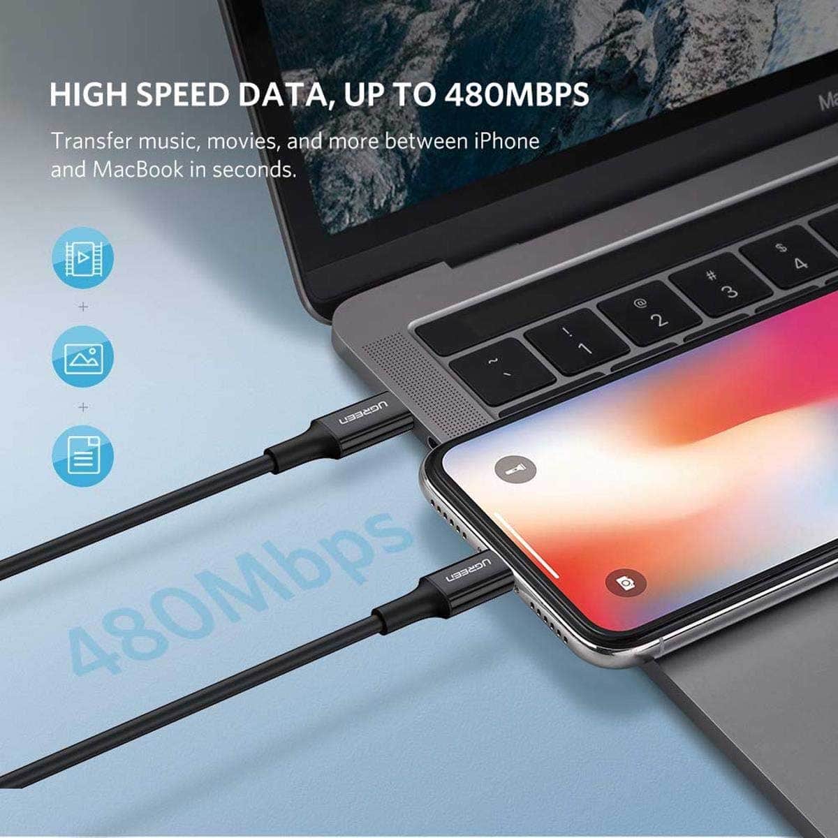 يوجرين كابل USB-C إلى Lightning