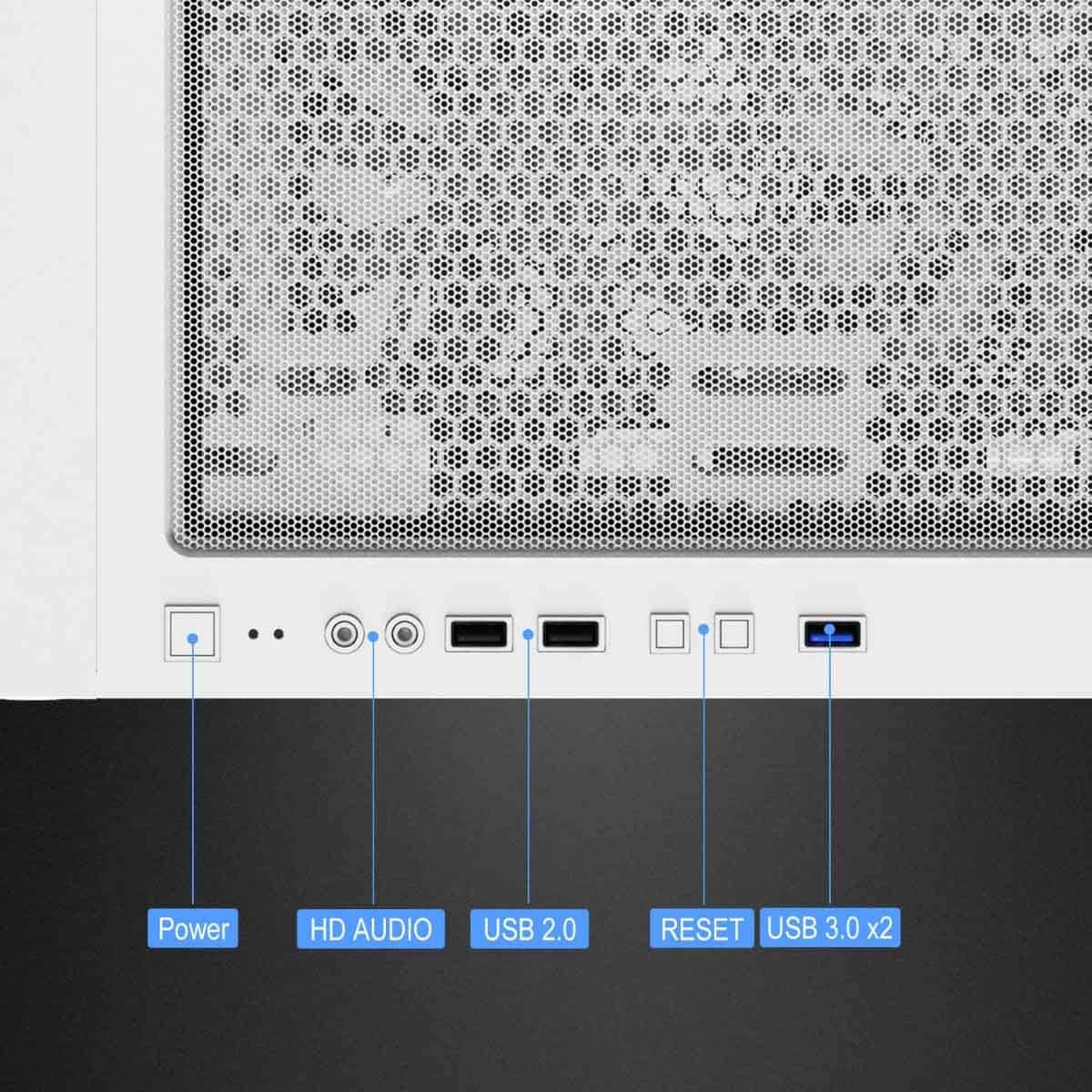 مونتيك صندوق كمبيوتر للألعاب X3 شبكي باللون الأبيض