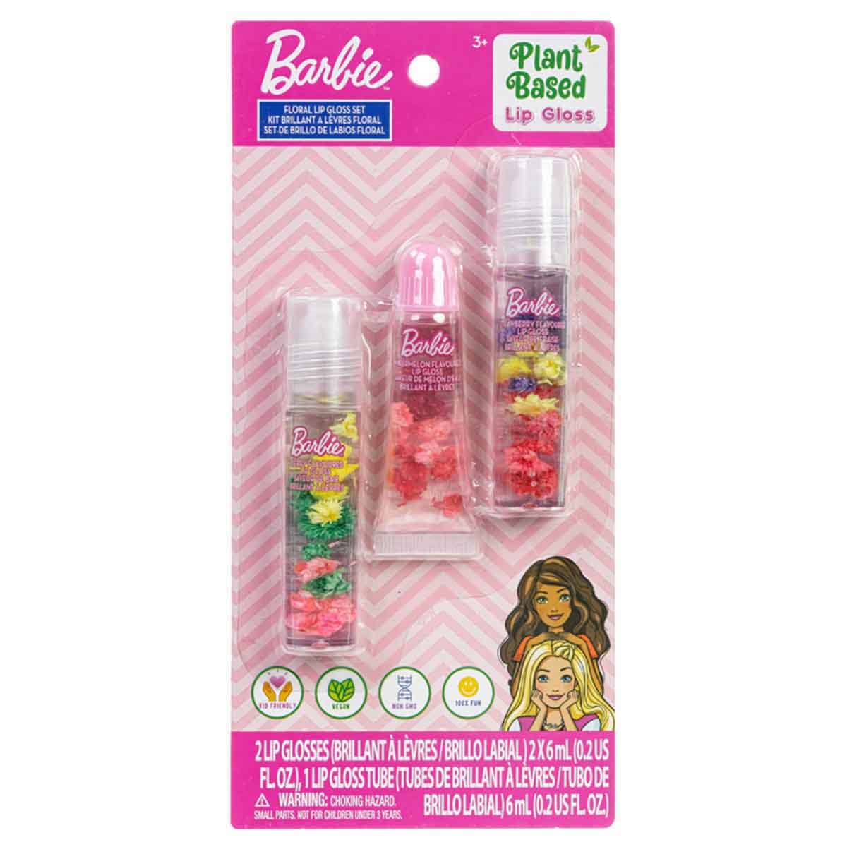 Barbie 3-Piece Floating Floral Lip Gloss Girls, 3-4 Years