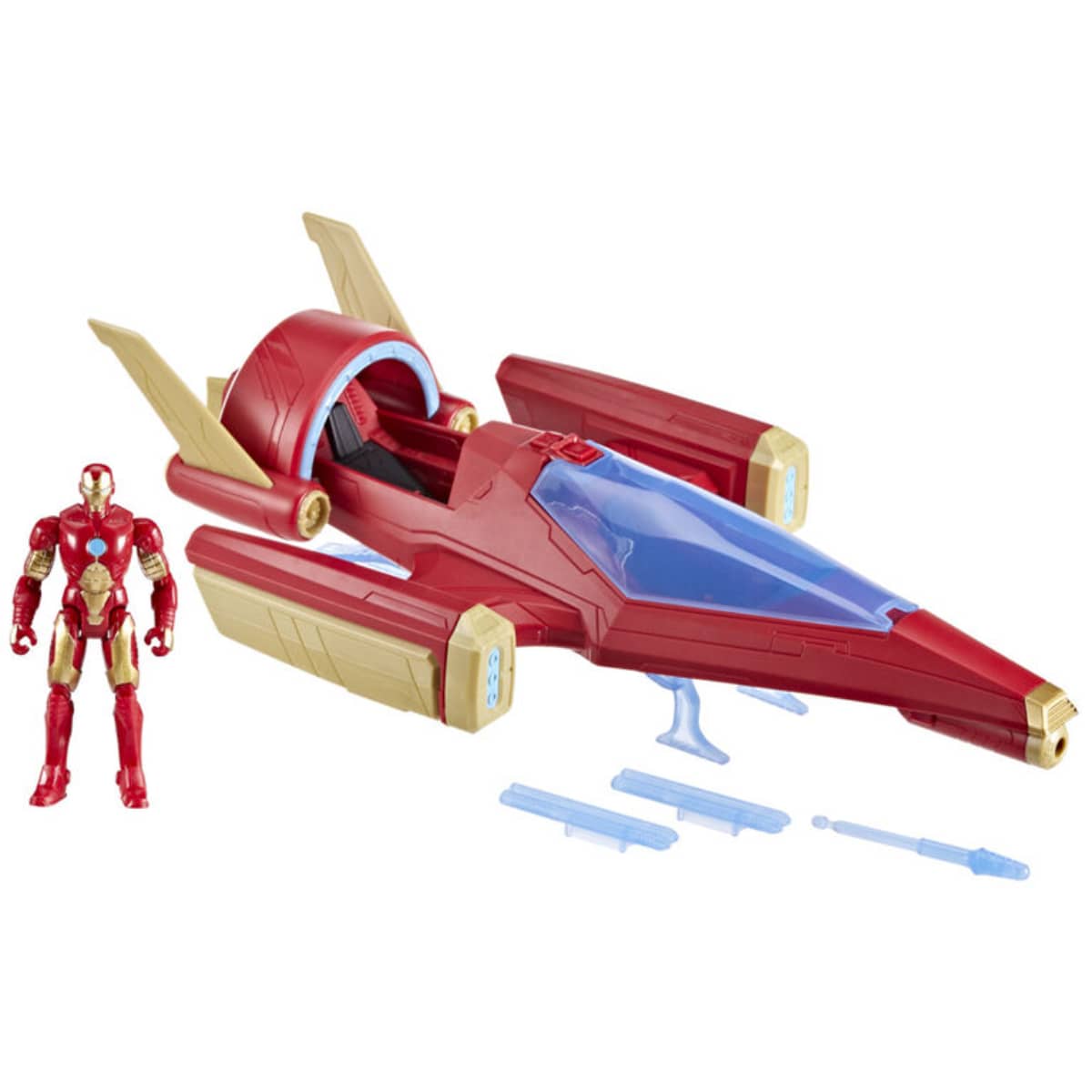 Marvel Avengers Iron Man Repulsor Blast Battle Jet with Action Figure Set Unisex, 5-7 Years