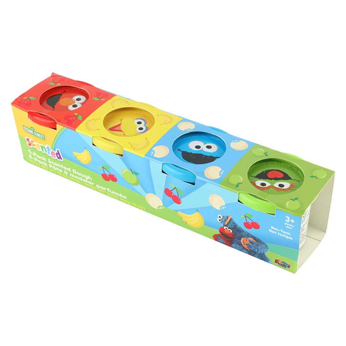 Sesame Street 4oz. 4-Cans Scented Dough Set Unisex, 3-4 Years