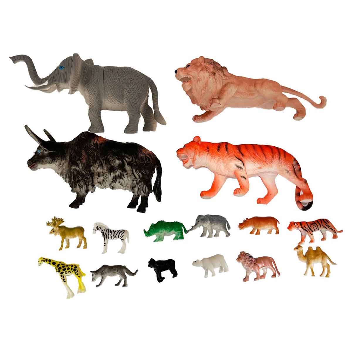Jia Zhu 19-Piece Wild Animal Figure Set Unisex, 3-4 Years