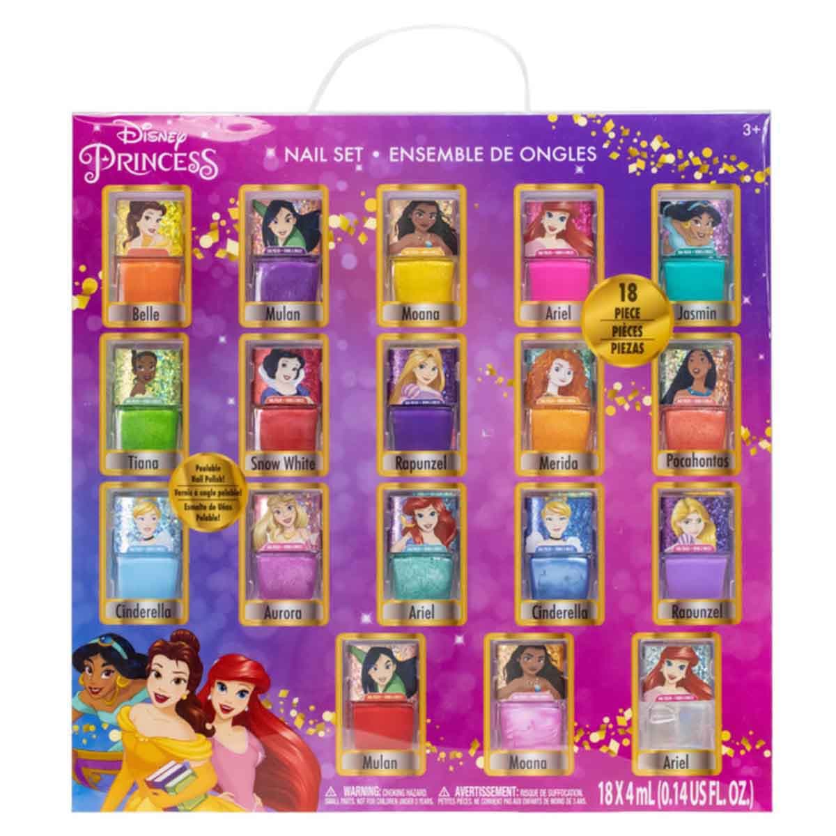 Disney Princess 4ml Nail Polish Set Girls, 5-7 Years, Pack of 18