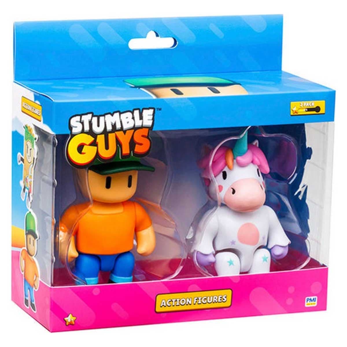 Stumble Guys 2-Piece 4.5″ Assorted Mini Action Figure Set Unisex, 8-10 Years
