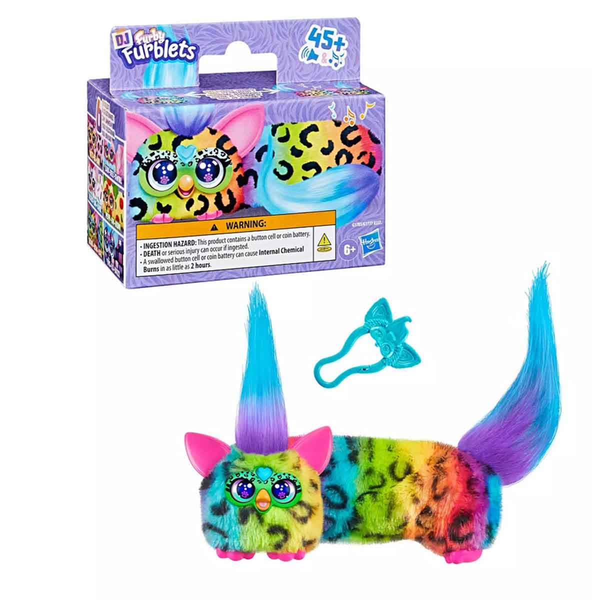 Furby DJ Furblets Rain-Bow-Kat Interactive Plush Toy Girls, 5-7 Years