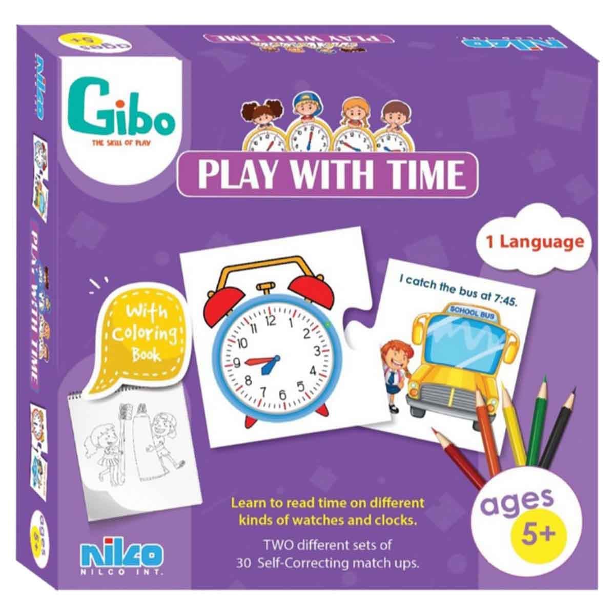 Gibo Time Learning Game Unisex, 5-7 Years