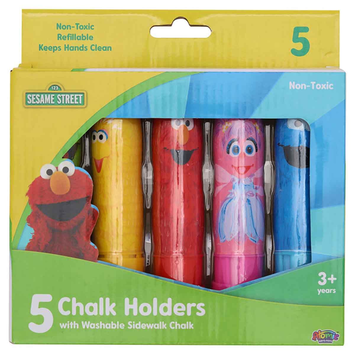 Sesame Street 5 Chalk Holders with Washable Sidewalk Chalk Unisex, 3-4 Years