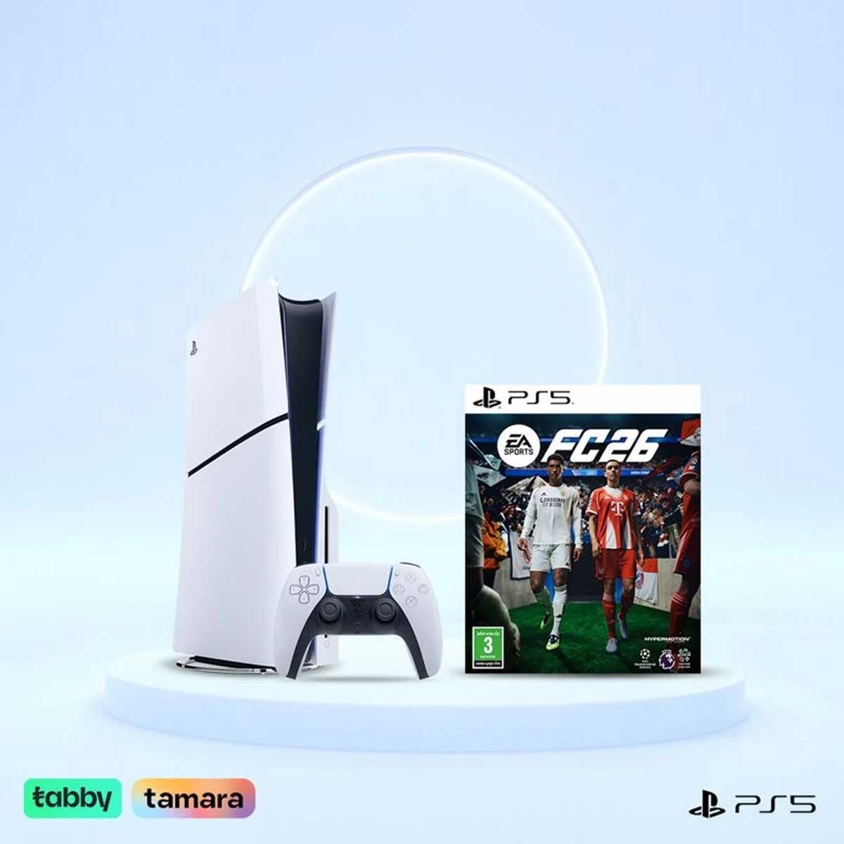 Sony PS5 Blu-Ray Disc (KSA Version) with Controller + FC26 Bundle