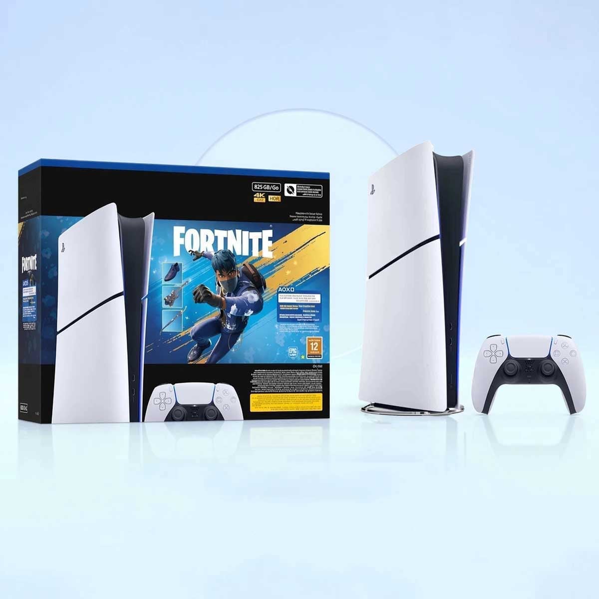 سوني بلايستيشن 5 الإصدار الرقمي سعة 825 جيجابايت مع فورتنايت فلاورينغ كايوس (نسخة السعودية) حزمة