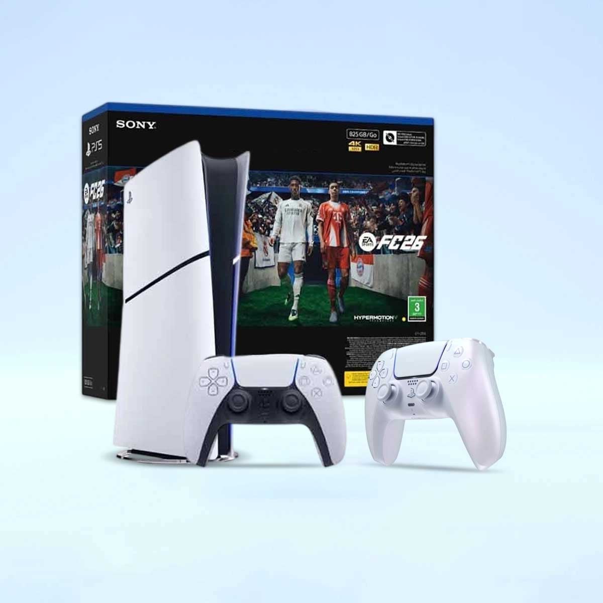 Sony PS5 Digital Edition 825 GB & FC26 (KSA Version) with DualSense (KSA Version) Chroma Pearl Controller Bundle