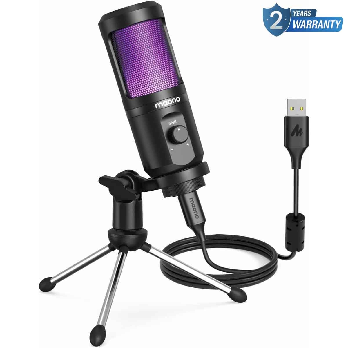 ماونوكاستر AU-PM461TR ميكروفون ألعاب USB بإضاءة RGB