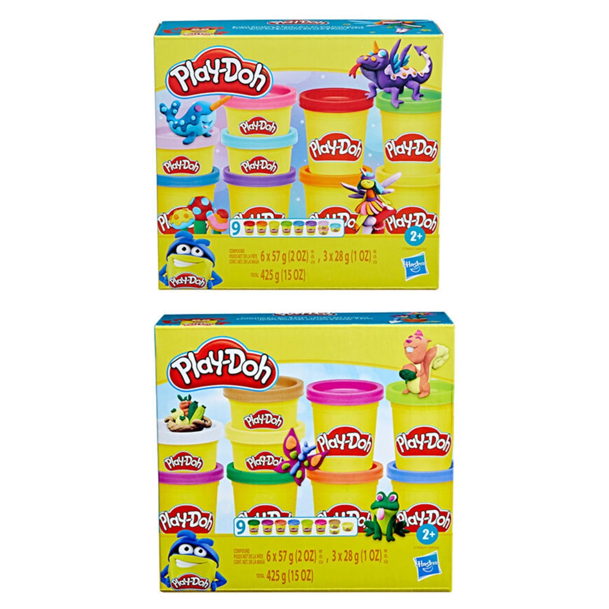 Play-Doh Assorted Bright Rainbow Dough Set Unisex, 3-4 Years, Pack of 9