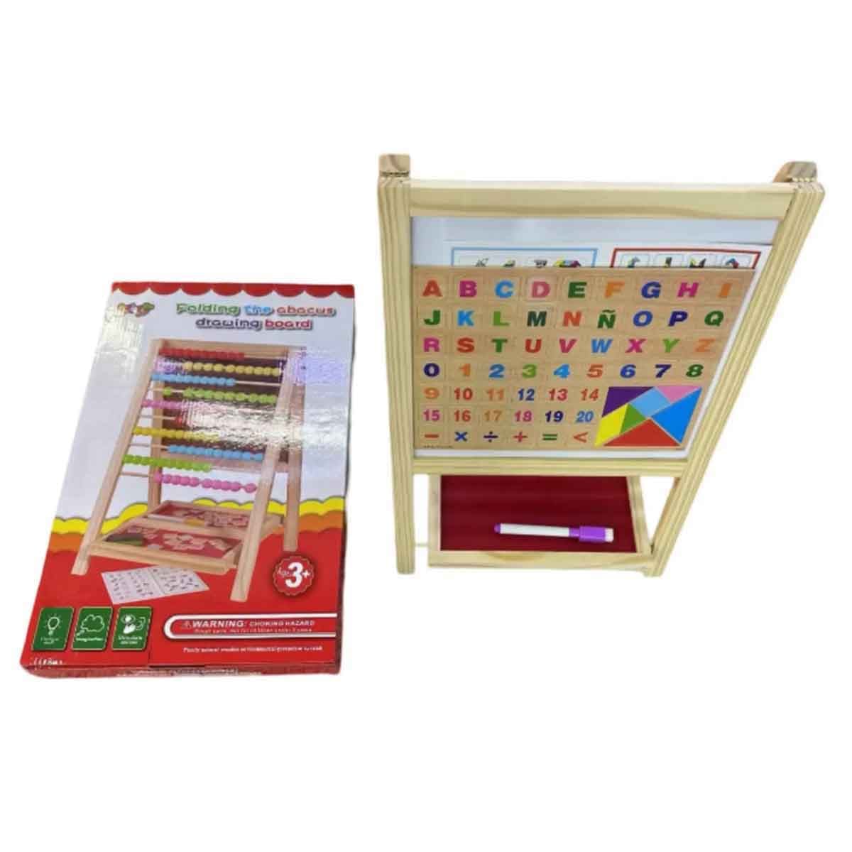 لوحة رسم تعليمية مع عداد حسابي قابلة للطي، للجنسين، 3-4 سنوات