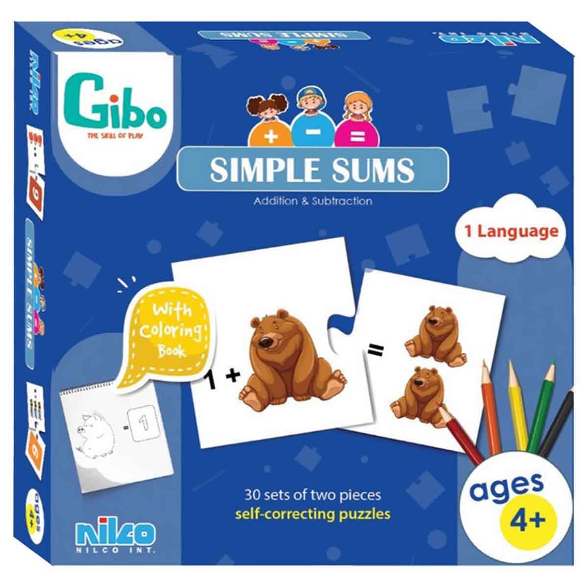 Gibo Learning Simple Sums Game Unisex, 5-7 Years