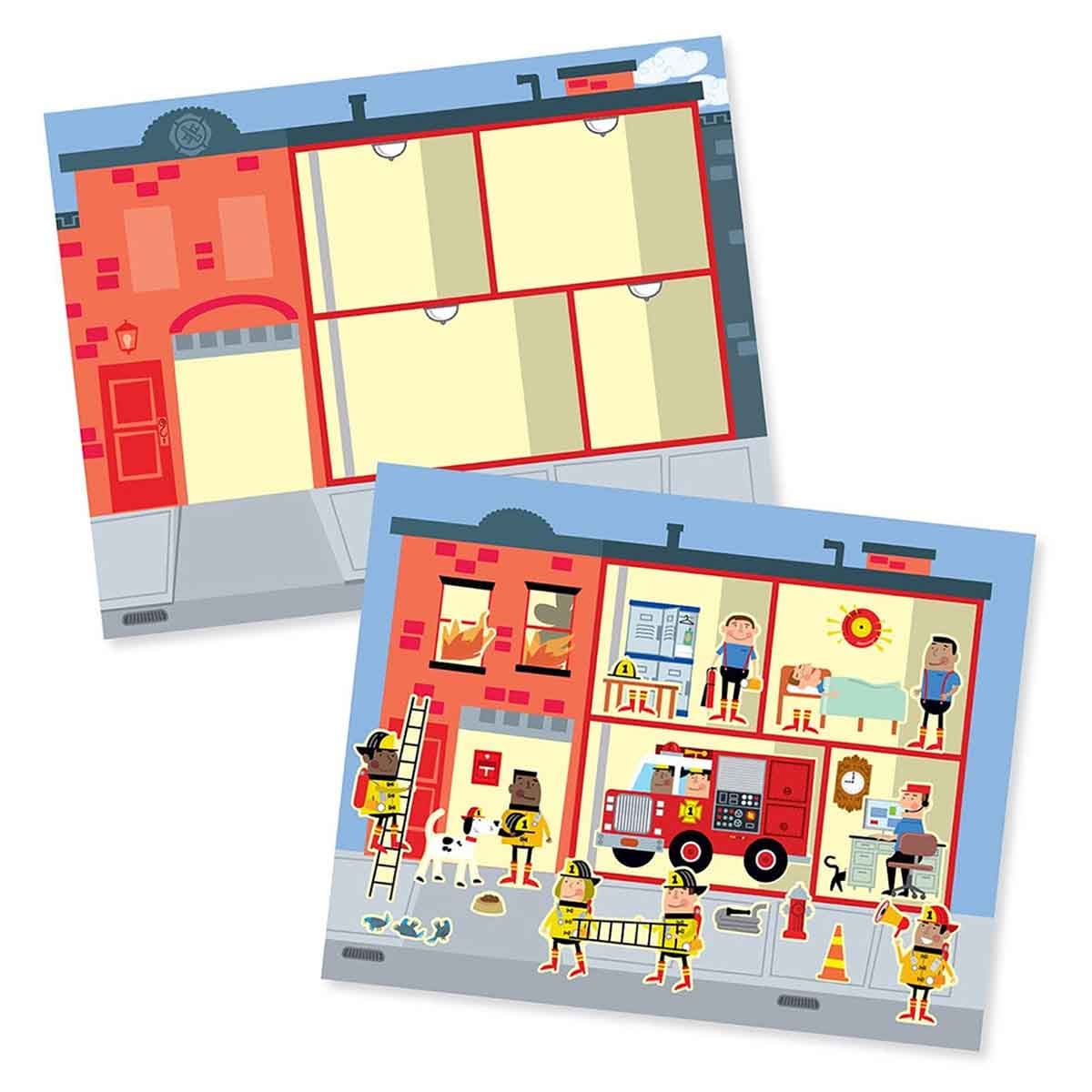 Melissa & Doug Reusable Pad My Town Sticker Set Unisex, 3-4 Years