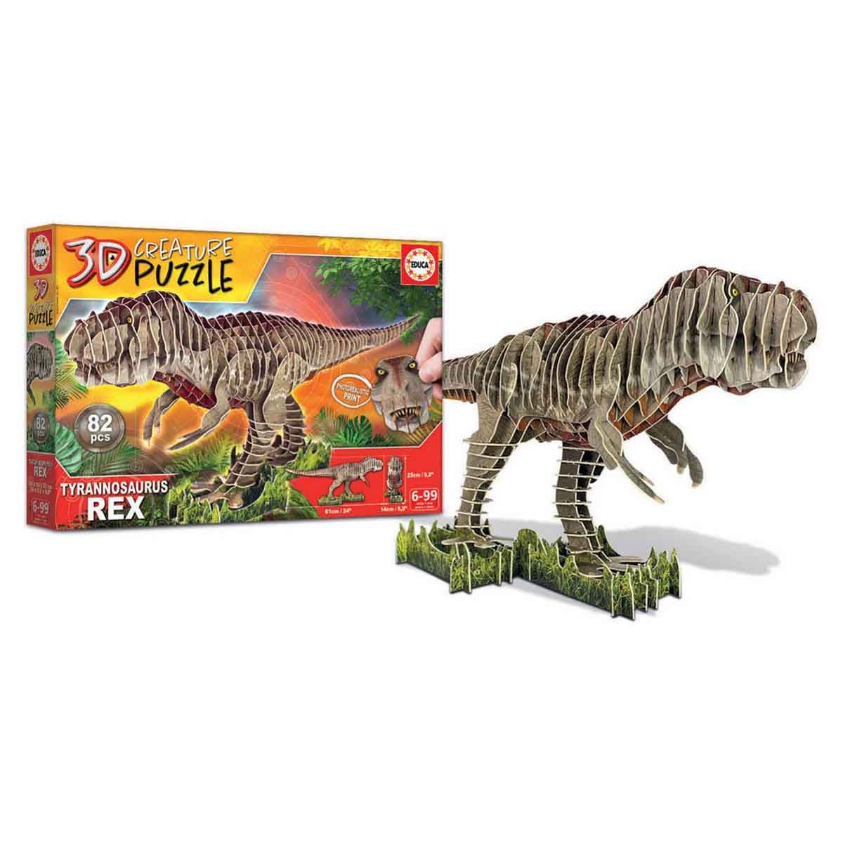 Educa T-Rex 3D Creature Puzzle Unisex, 5-7 Years