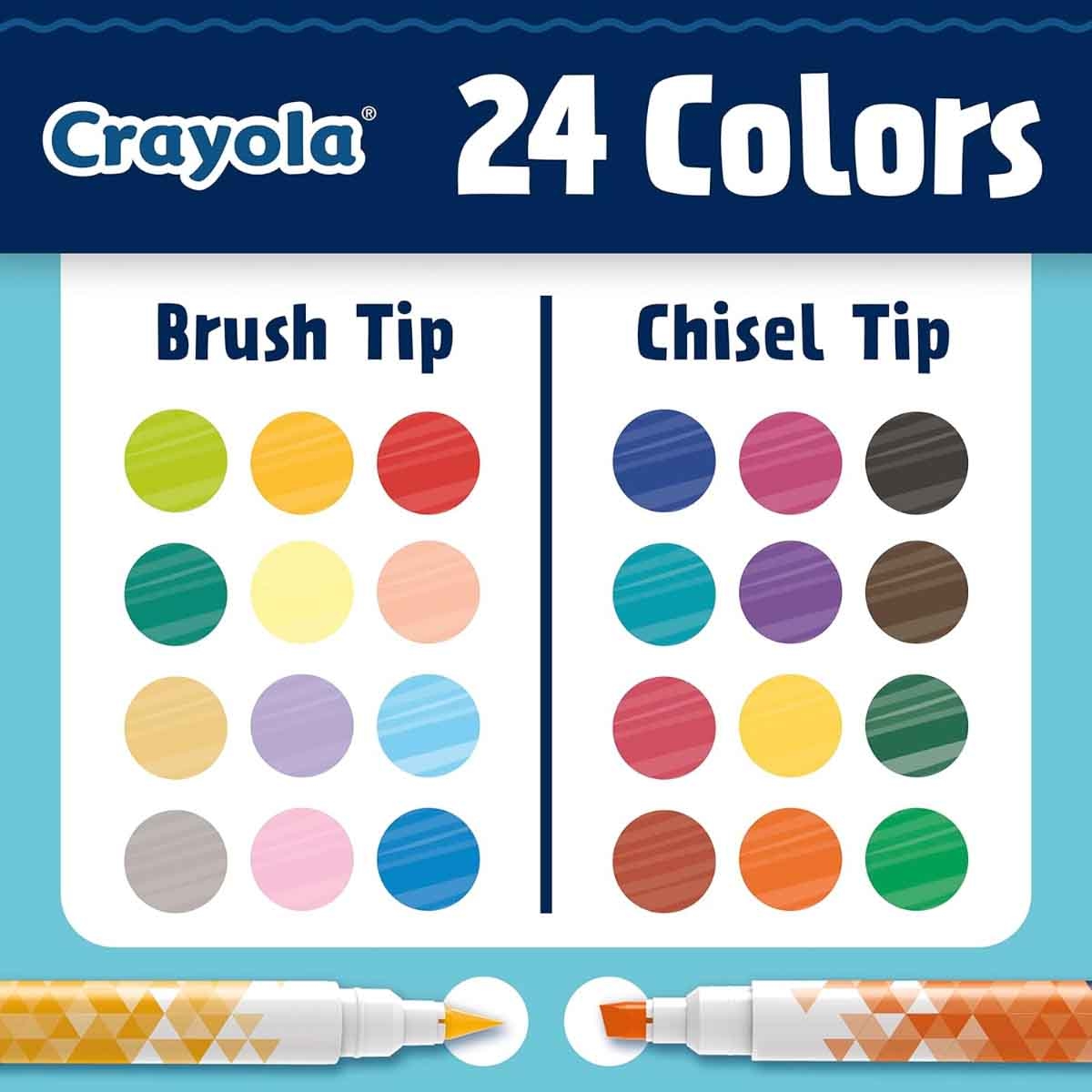 Crayola Chisel Tip & Brush Art Markers Unisex, 8-10 Years