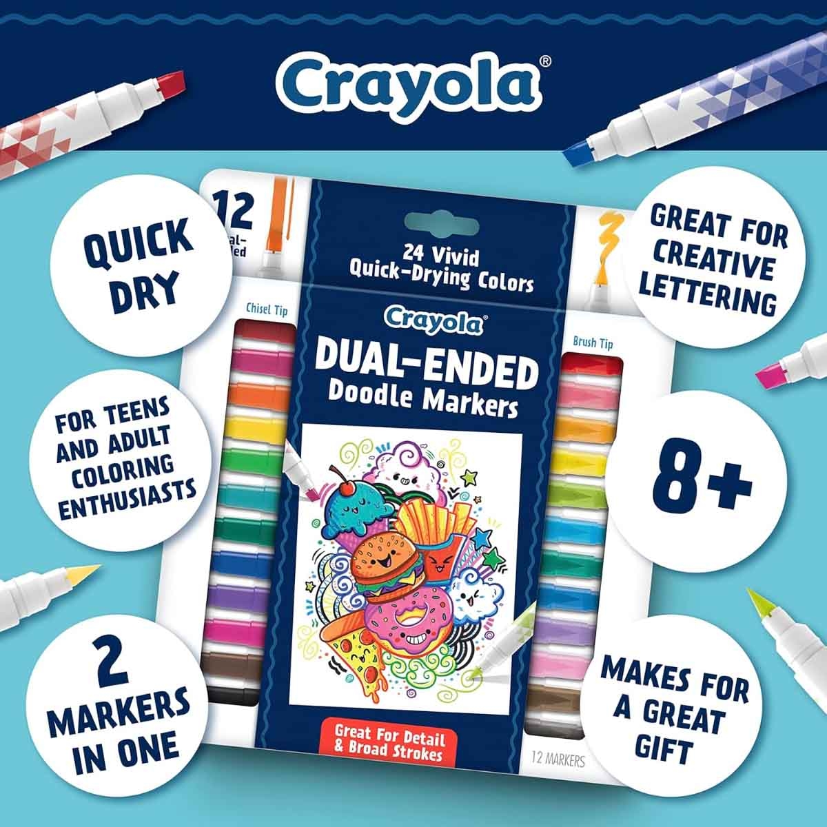 Crayola Chisel Tip & Brush Art Markers Unisex, 8-10 Years
