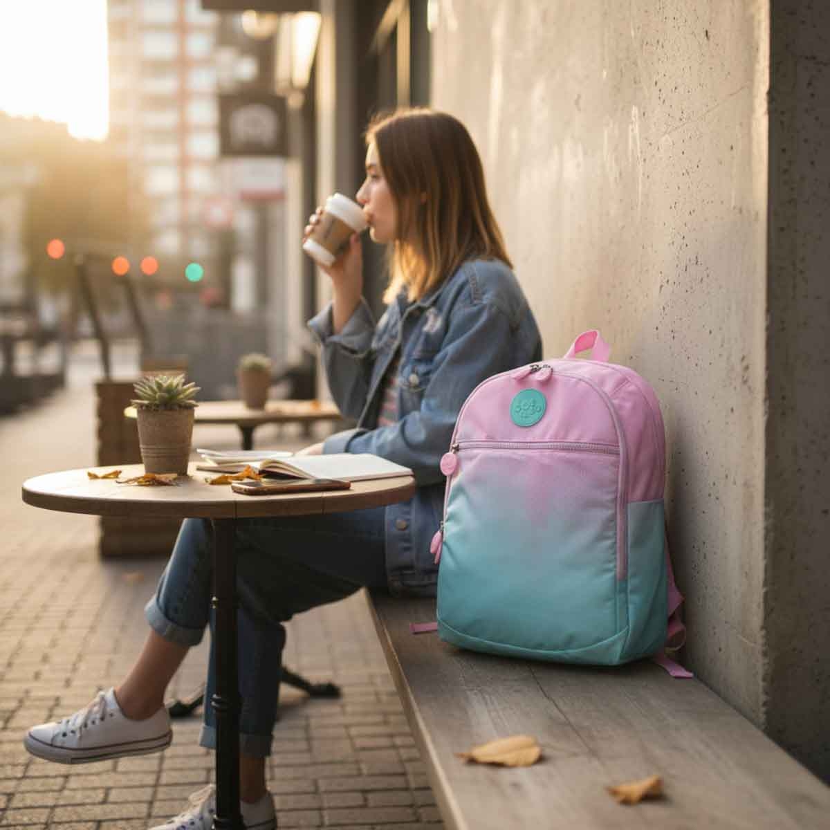 حقيبة ظهر مدرسية واسعة وخفيفة الوزن وسهلة الحمل مقاس 18 انش