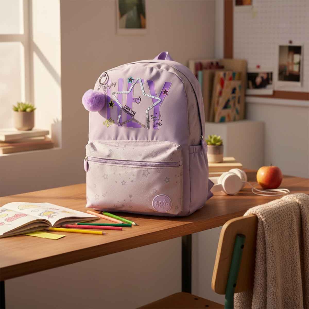 حقيبة ظهر مدرسية يومية واسعة ومريحة مقاس 18 انش