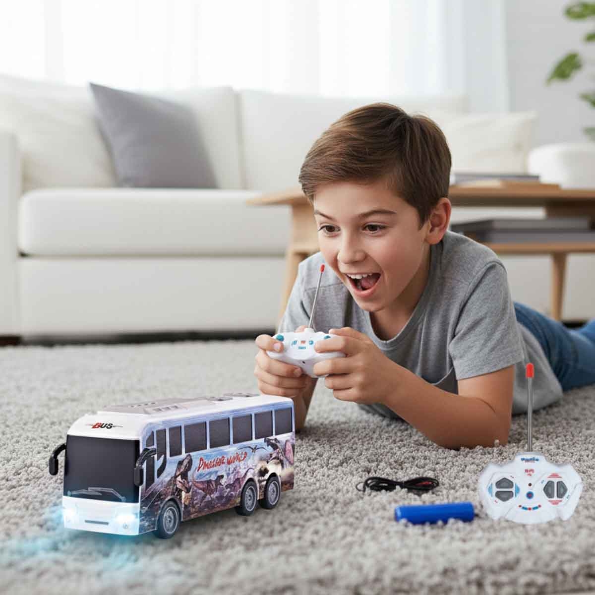 غوي شينغ حافلة ديناصور بالتحكم مقياس 1:30 للجنسين، عمر 3-4 سنوات