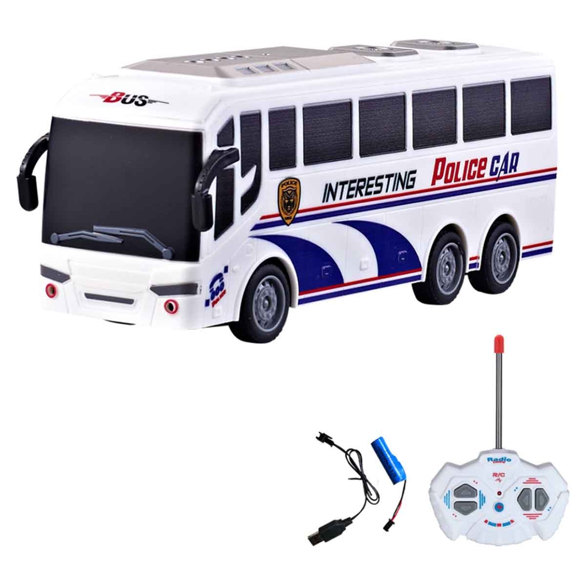 Gui Sheng 1:30 Scale R/C Police Bus Playset Unisex, 3-4 Years