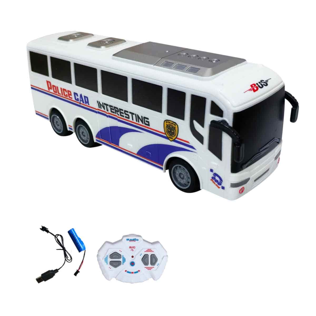 Gui Sheng 1:30 Scale R/C Police Bus Playset Unisex, 3-4 Years