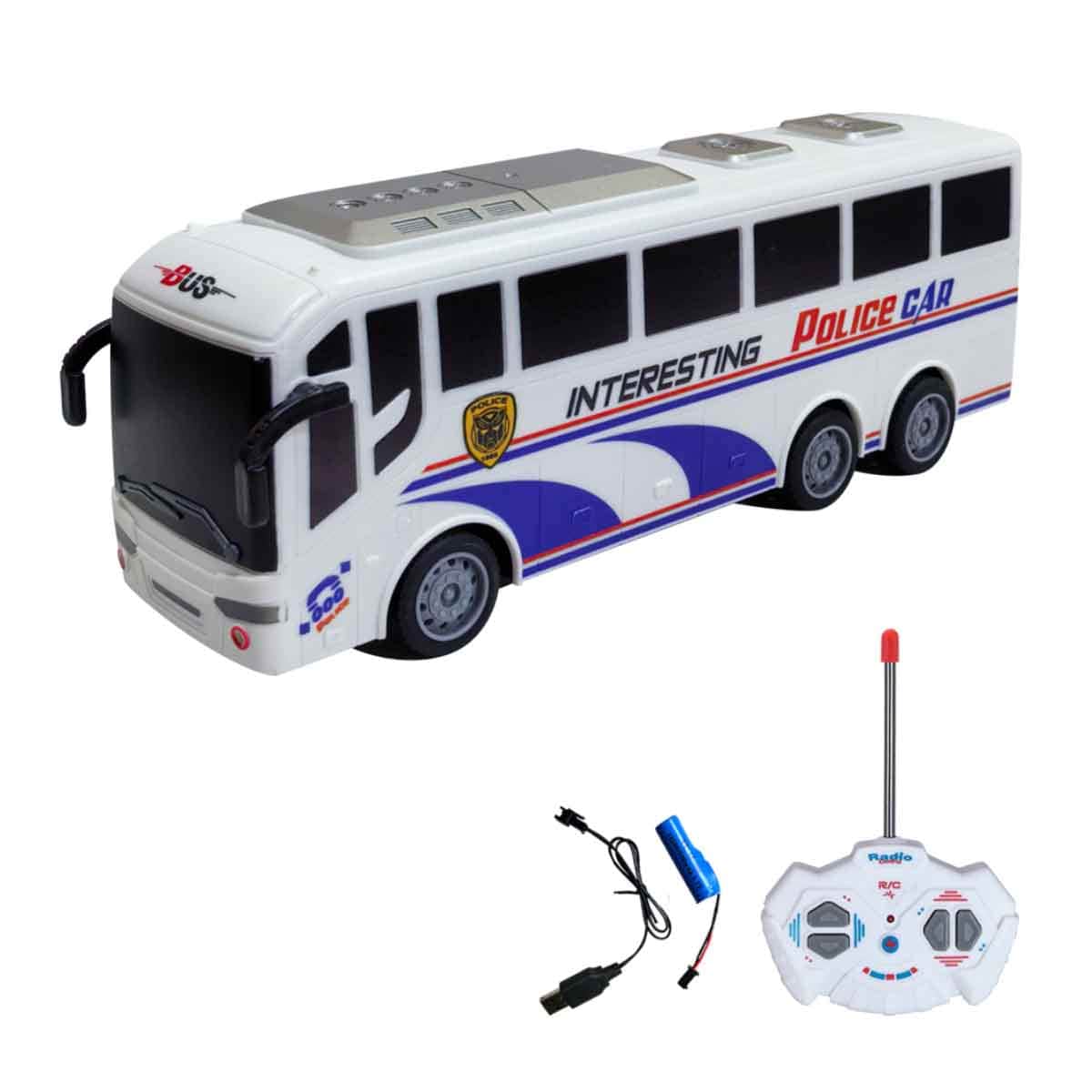 Gui Sheng 1:30 Scale R/C Police Bus Playset Unisex, 3-4 Years