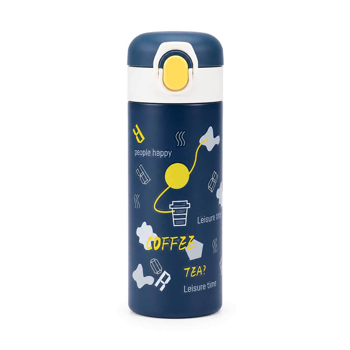 Cocobee 500ml Blue Insulated Stainless Steel Water Bottle with Marvel Spider-Man Writing Board