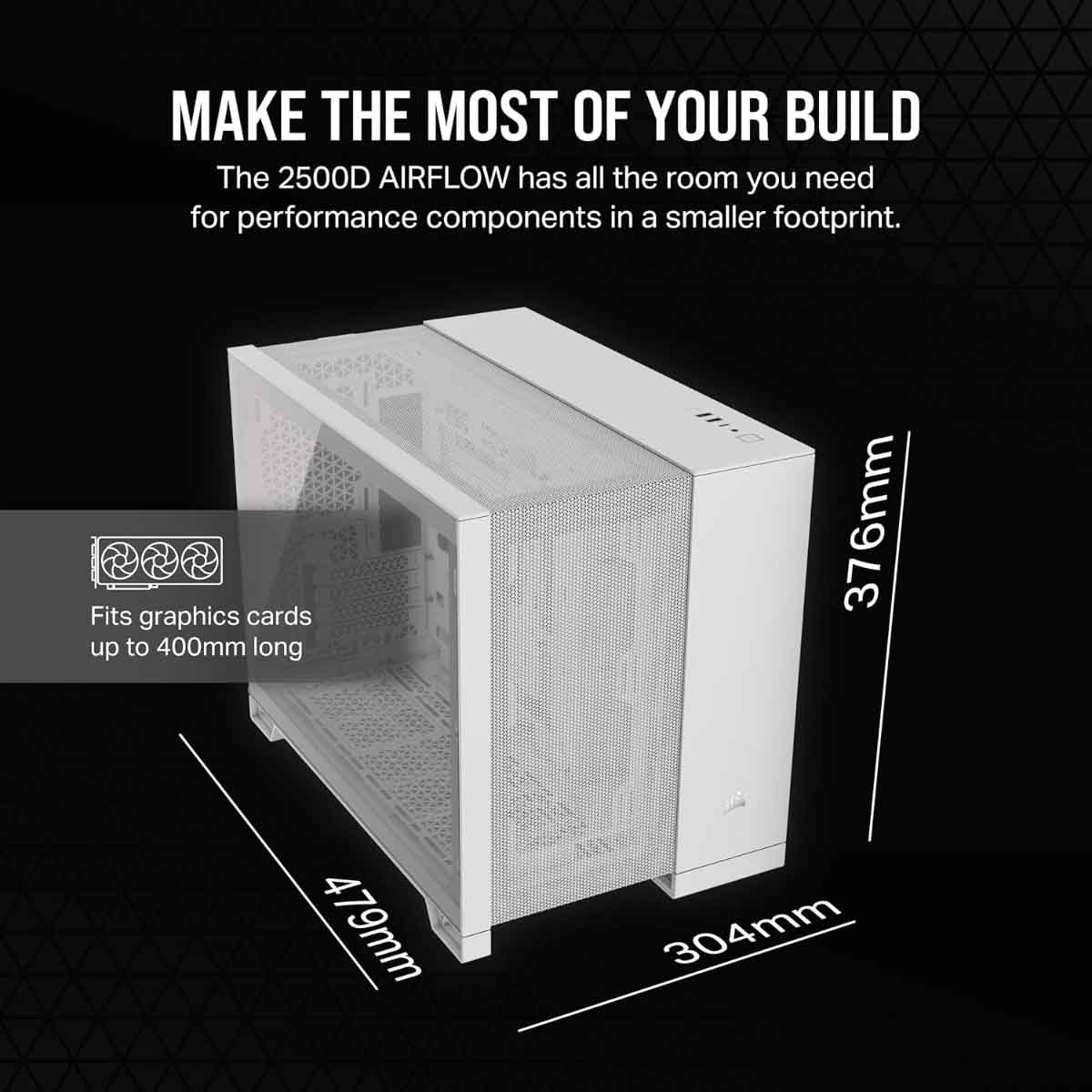 Corsair 2500D Airflow TG Small-Tower Micro-ATX Dual Chamber Gaming PC Case