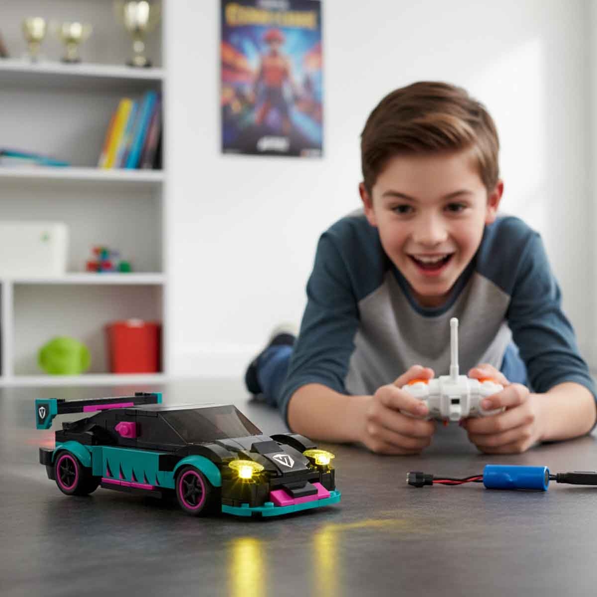 بنغاو سيارة مكعبات بناء بالتحكم 2.4G مقياس 1:20 (265 قطعة) للأولاد، عمر 5-7 سنوات