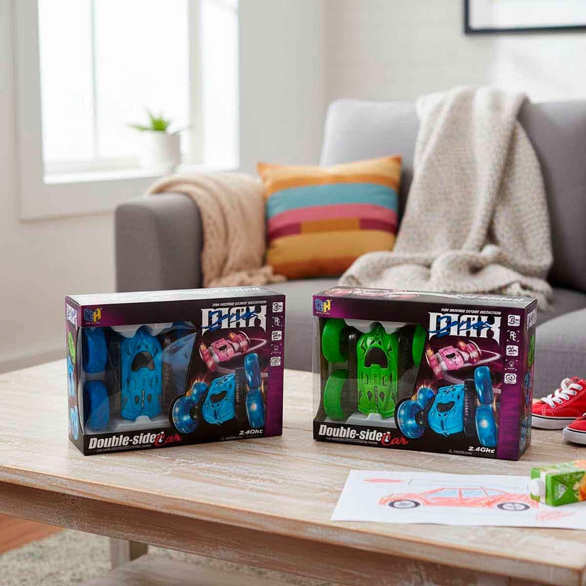 دا هوا تويز سيارة تحكم عن بعد مزدوجة الجوانب منوعة 2.4G للجنسين، من عمر 3-4 سنوات